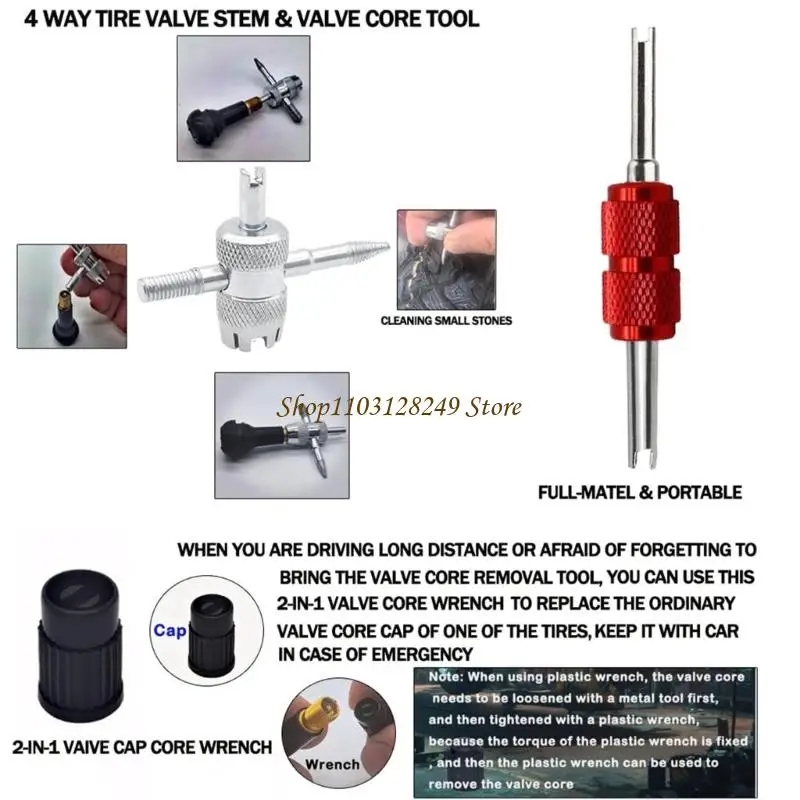 N5KD Threaded-End Tire Stem Tool Stem Puller Tool for Removal and Routine Upkeep