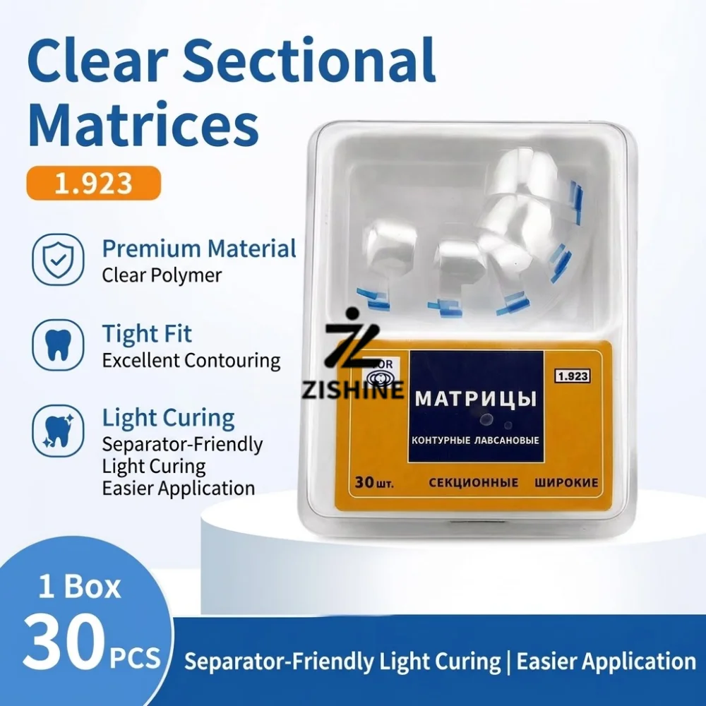 1Box/2Boxes Dental Transparent Sectional Matrices Kit 1.922 Narrow 1.923 Wide Clear Contoured Matrix Bands Teeth Restoration