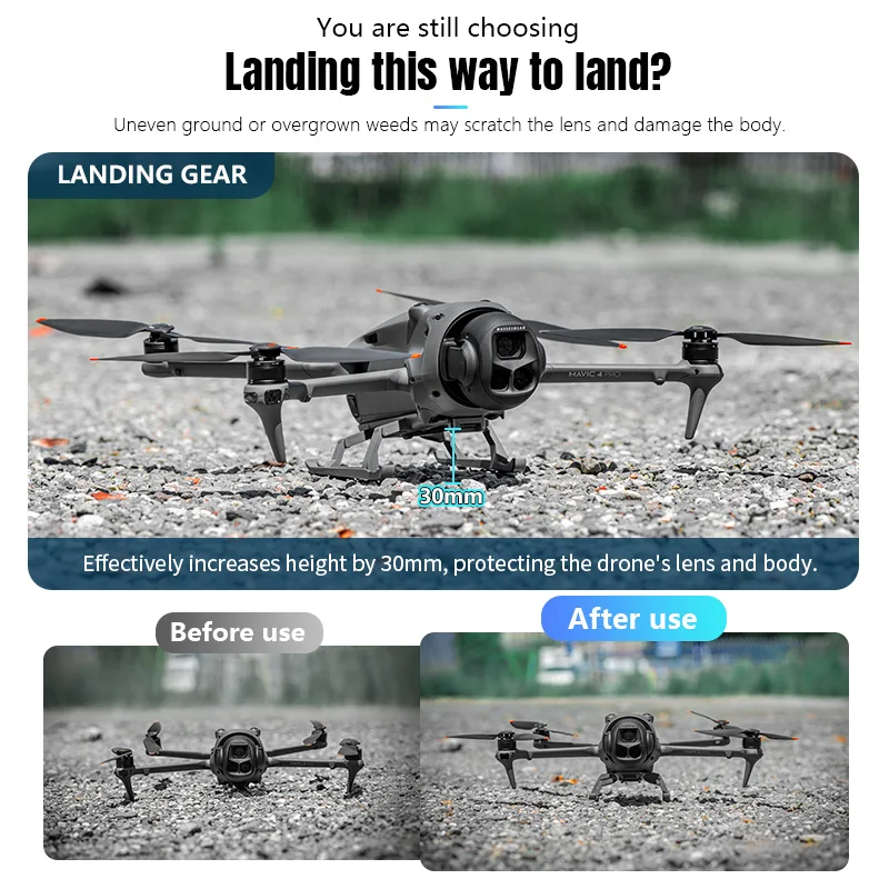 STARTRC Składane Podwozie do DJI Mavic 4 Pro Akcesoria do Drona Nóżki Podwyższające Obiektyw Ochraniacz Antykolizyjny Typu Sled — zdjęcie produktu 2