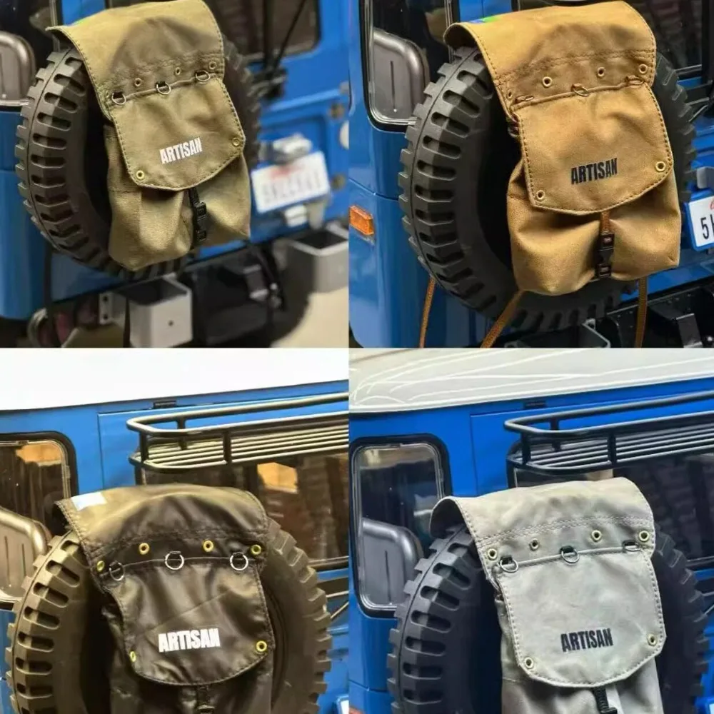 Sac de pneu de secours rétro simulé, décoration pour voiture sur chenilles 1/10 RC Traxxas TRX4 Defender AXIAL SCX10 RC4WD D90 Wraith Jeep, pièces