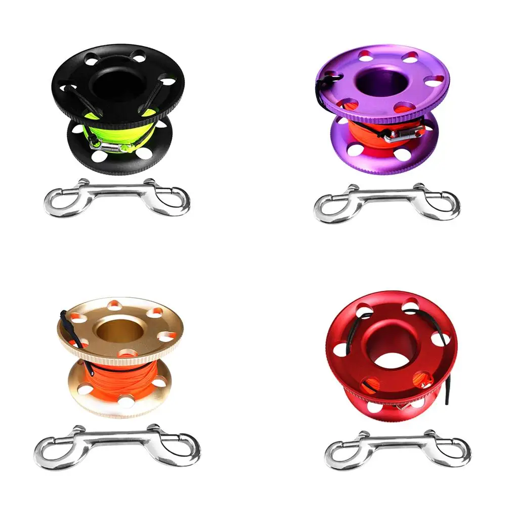Technical Diving Finger Spool Reel High Visibility Guide Line Robust Stainless Steel Clip for Snorkeling and Underwater Use