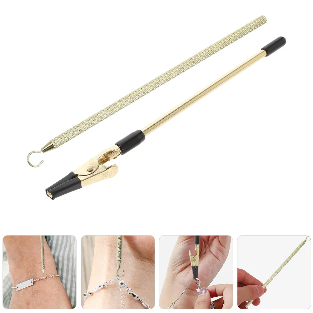 

2Pcs Metal Bracelet Helper Tool Stainless Steel Bracelet Fastening Hook Jewelry Clasp Assistant for Necklaces Watches Zippers