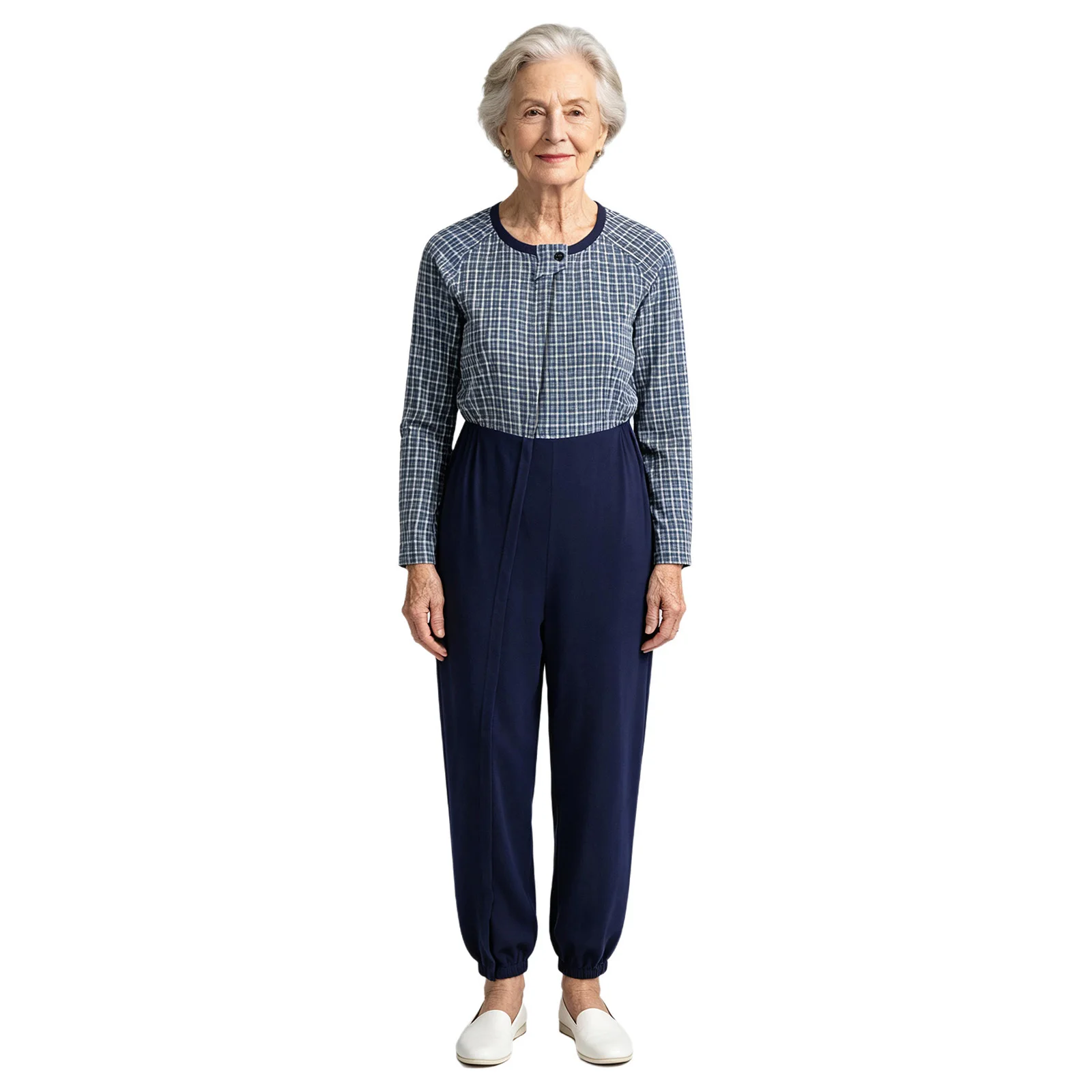 Women Elderly Alzheimer Adaptive Jumpsuit Dementia Patient Special Needs Anti-strip Back Zipper Rompers Homewear Sleepwear