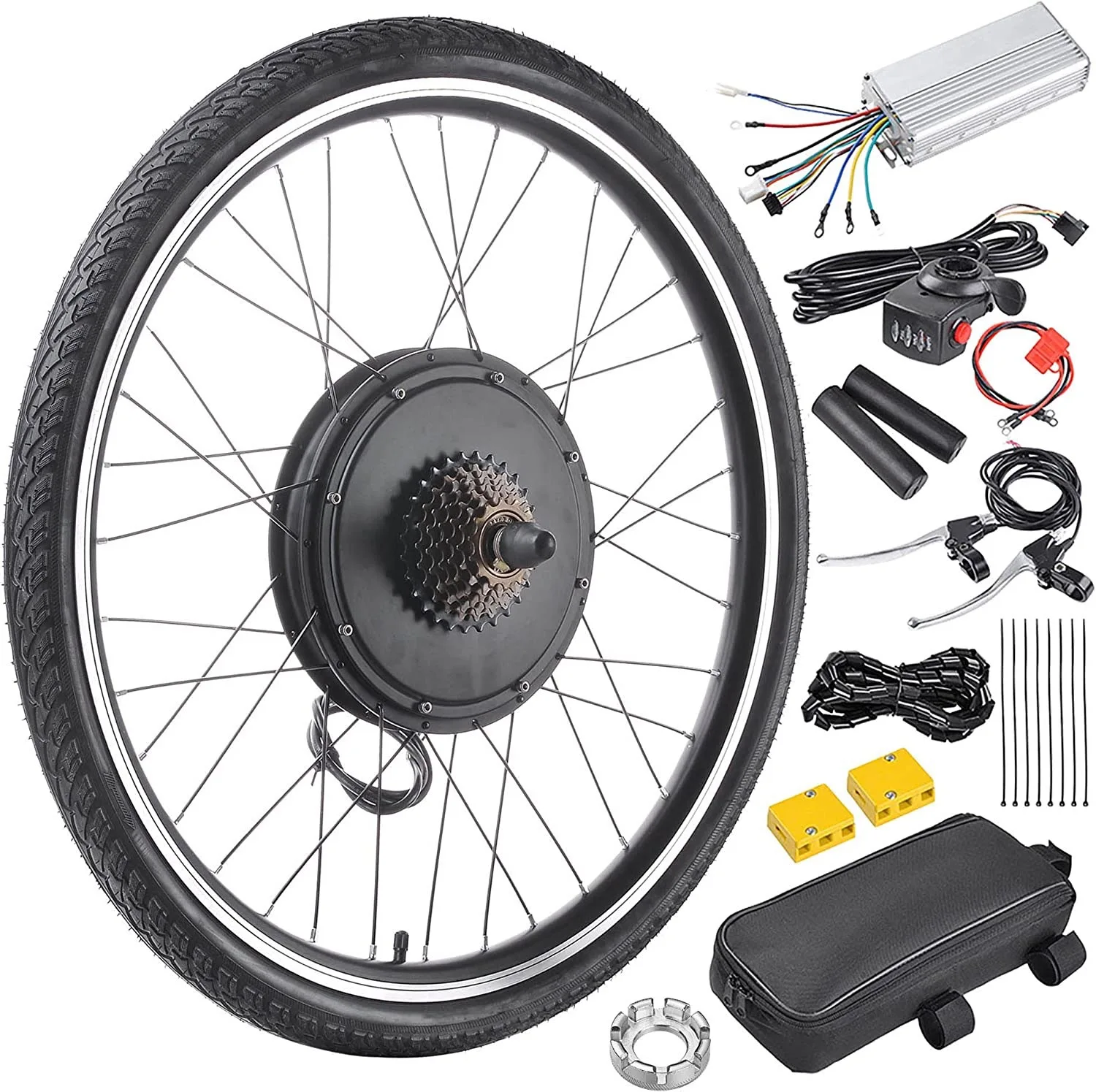 26 Inch 27.5inch 36V 500W 48V1000W Electric Bicycle Rear Wheel Motor Kit Controller Thumb Handle Power Off Brake Lever