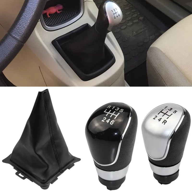 For Ford Fiesta 2008 2009 2010 2011 2012 Gear Shift Knob Shifter Lever Stick Gaiter Boot Cover Cars Accessories