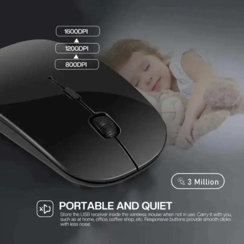 Mouse para jogos sem fio recarregável, portátil, ergonômico, silencioso e mágico, adequado para computadores portáteis, tablets, ipad, telefone