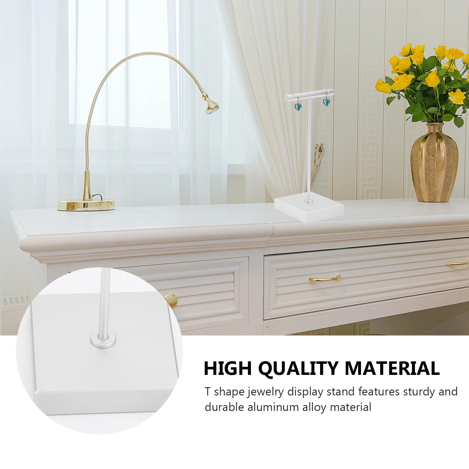 

1pc T-Shaped Earring Display Jewelry Show Stand Storage Organizer Bedroom Bathroom Decorative Earring Rack T-Shaped Rack Showing