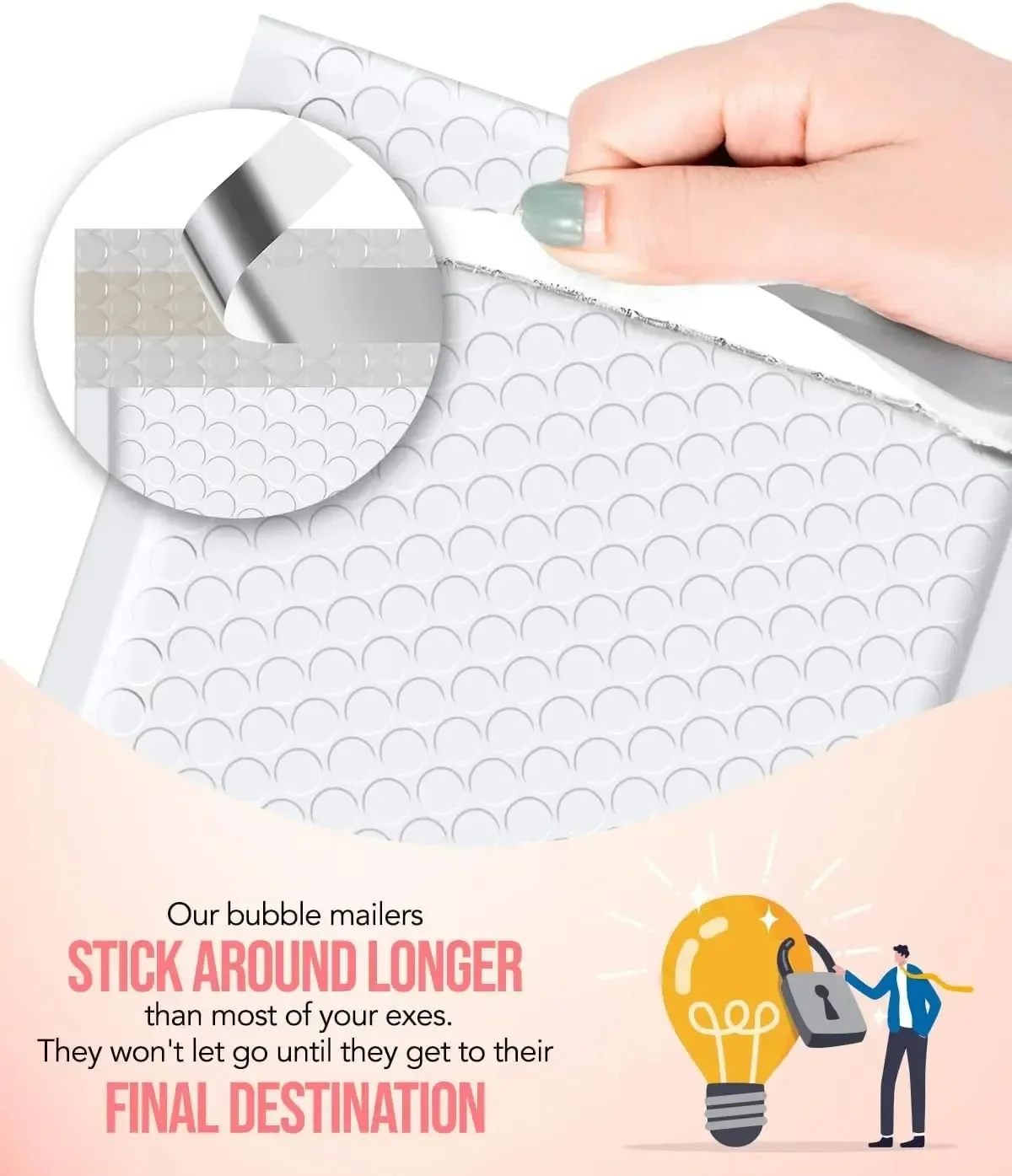 ซองกันกระแทกแบบปิดผนึกเอง 20 ชิ้น/ล็อต ซองพลาสติกบุฟองน้ำ ซองจดหมายแบบล็อคอัตโนมัติ สำหรับการส่งพัสดุทางธุรกิจ