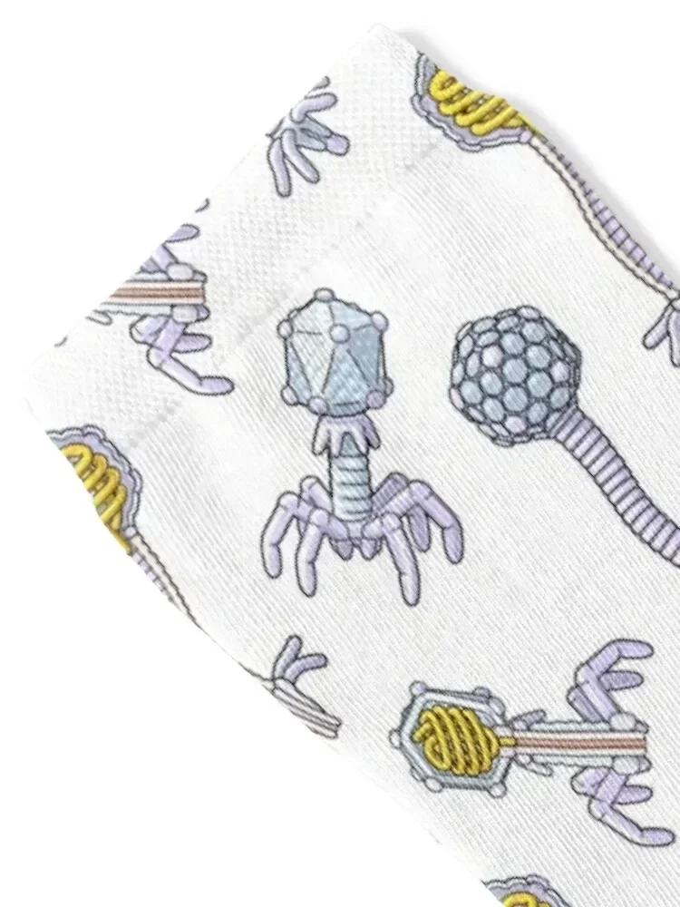 Bacteriophage Illustration Pattern Socks cute halloween summer gifts Socks Men Women's