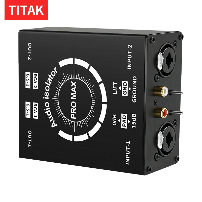 3Pin XLR/RCA/TS/TRS Ground Loop Noise Isolator Box Multi-Purpose Hum Eliminator for Home and Office Theater Audio Playing System