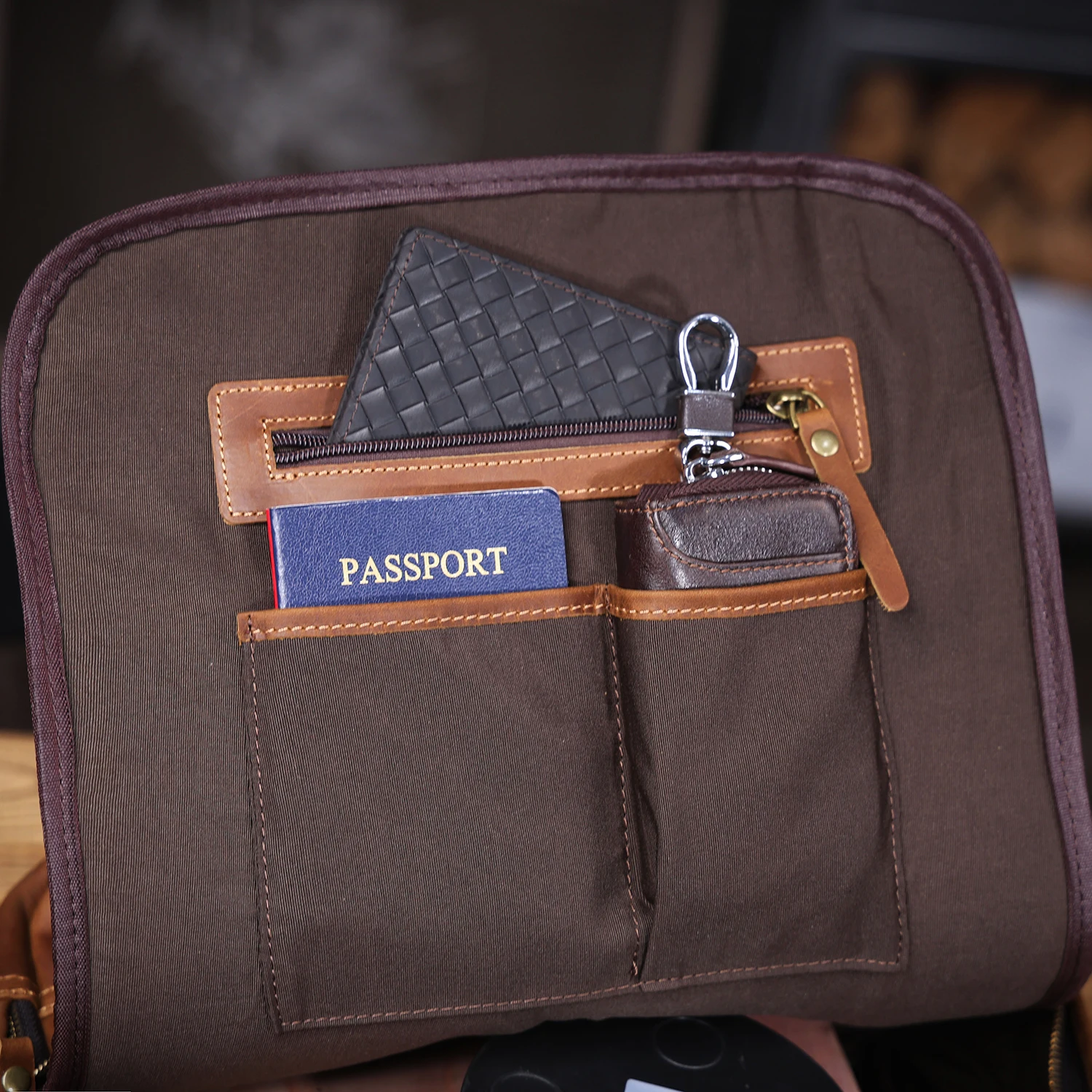 S.WORKER Vintage Echtleder-Rucksack 16" Laptop-Tasche Lässige Crazy-Horse-Leder-Schultasche Outdoor-Reise-Weekender-Tasche – Detail 11