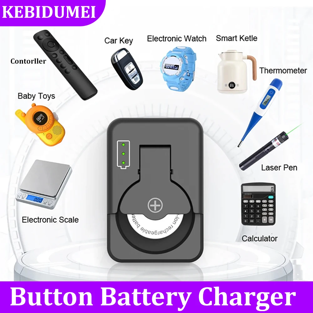 Button Battery Charger Mini Battery Charger For LIR1025 LIR1220 LIR1254 LIR1620 LIR1632 LIR2016 LIR2025 LIR2032 LIR2430 LIR2450