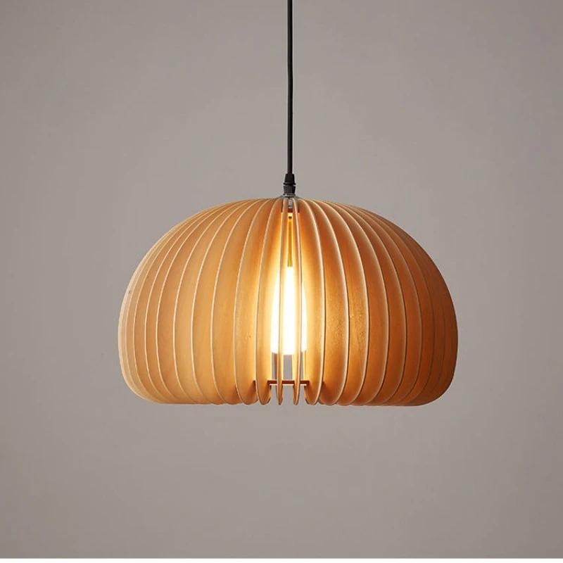 

Японский ретро подвесной светильник для спальни, гостиной, скандинавского массива дерева, креативное украшение для ресторана, стойки, светодиодная люстра с тыквой