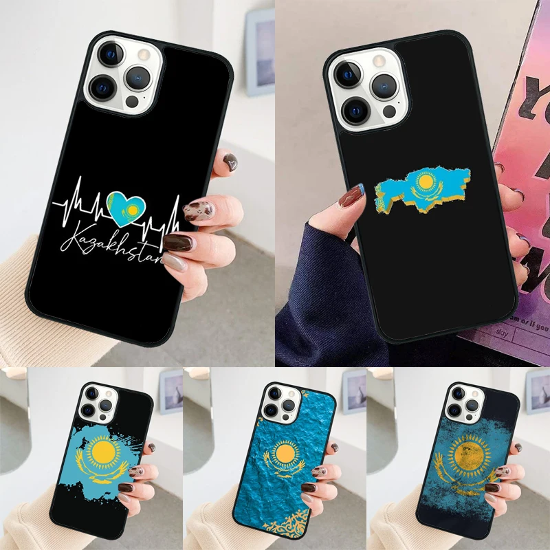 Kazakhstan Flag phone case Cover For iPhone 14 15 16 Pro Max SE 2020 coque For apple 11 12 13 Pro Max Mini 7 8 Plus