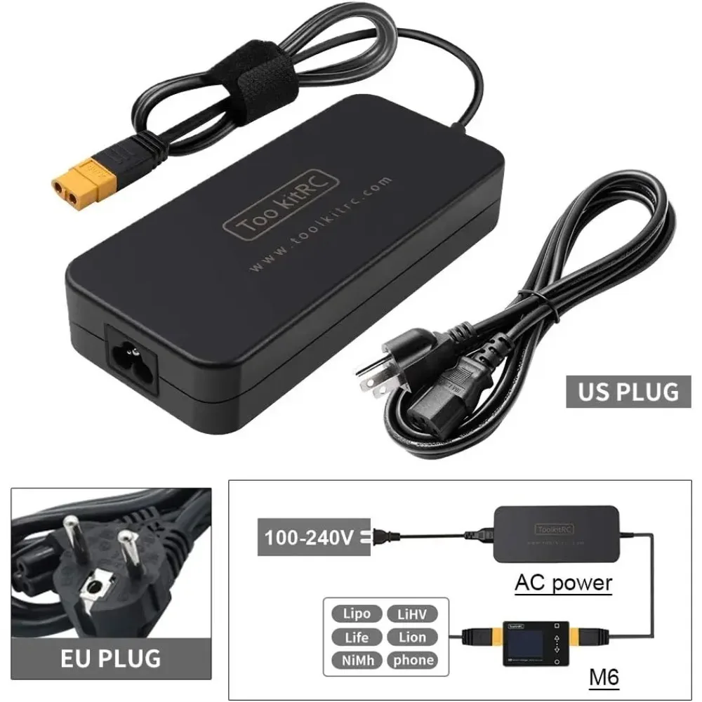 

FOR ADP200 200W 19A.5V 10.3A Power Supply with XT60 Output Adapter for RC iSDT GTPower HotRC SkyRC Chargers