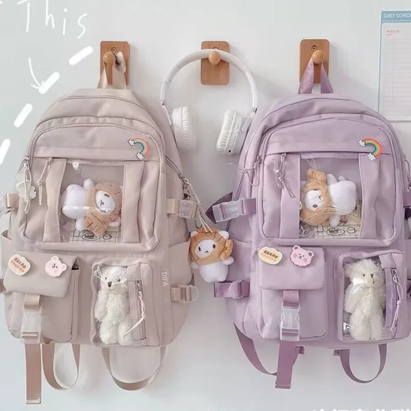 

JIAERDI Nylon Harajuku Aesthetuc Backpack Students High Street Junior High Schoolbag Women Versatile Casual Mochila 2025 New