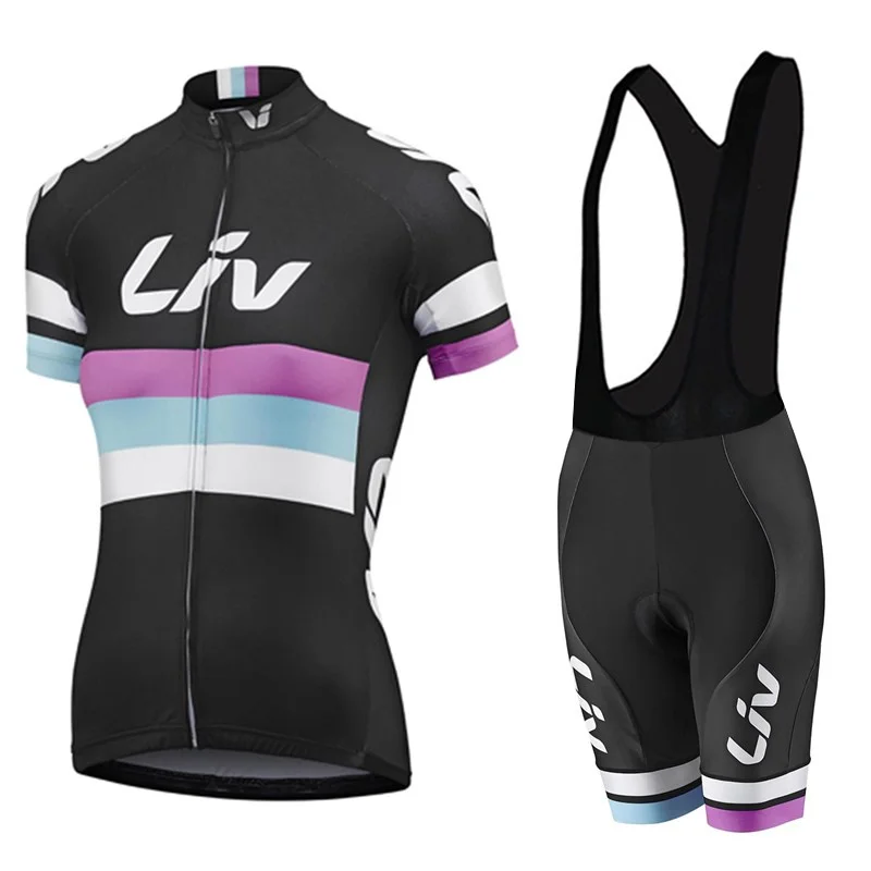 Mulheres Verão Manga Curta Ciclismo Vestuário LIV Road Bike Jersey Set BIB Gel Shorts Esporte Terno Feminino Bicicleta Roupas