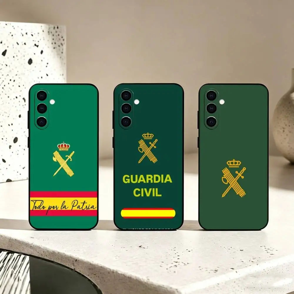 

the Guardia Civil logo Phone Case Black Silicone Soft For Samsung Galaxy A73,A72,A71,A70,A53,A52,A51