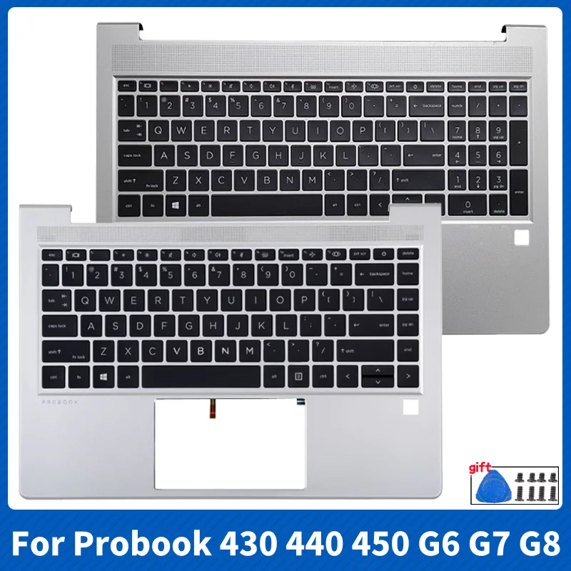 

New For HP Probook 430 440 450 G6 G7 G8 G9 G10 Original US Keyboard With Backlight Palmrest Upper Top Cover Laptop Replace Case
