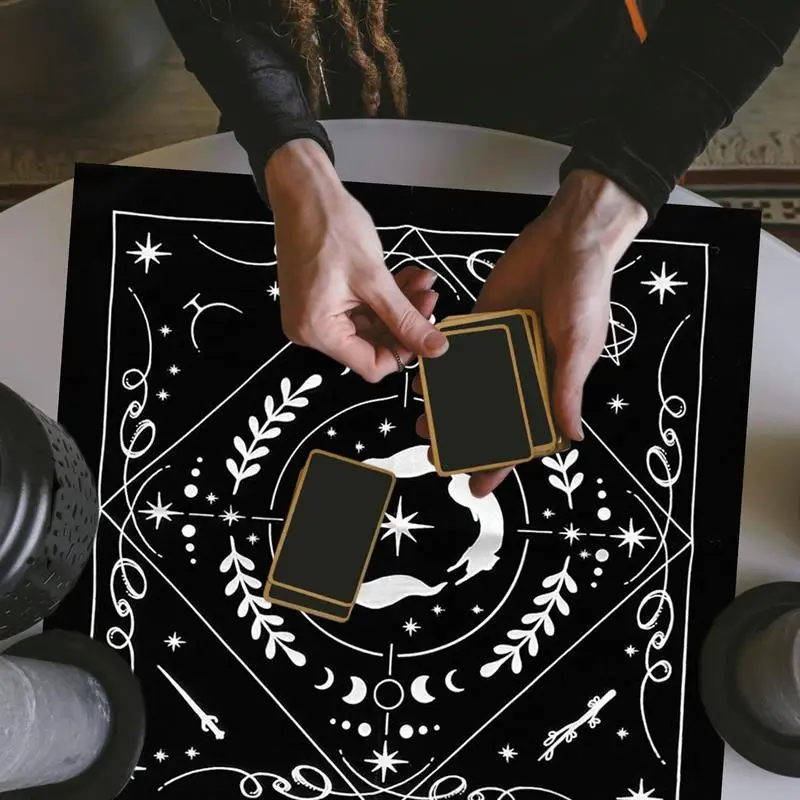 Altar Cloth 49x49cm Divination Tarot Cloth For Reading Moon Phases Tarot Cards Divination Tablecloth For Divination Home Wall