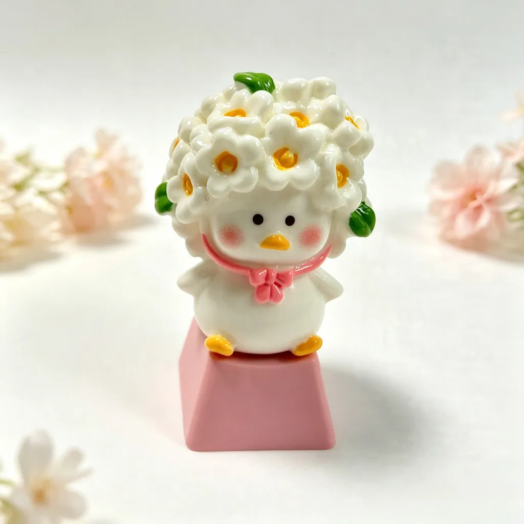 Cute Cartoon Flower Hat Animals Keycaps DIY Handmade Custom Gifts Couple Mechanical Keyboard Material ESC Keycaps