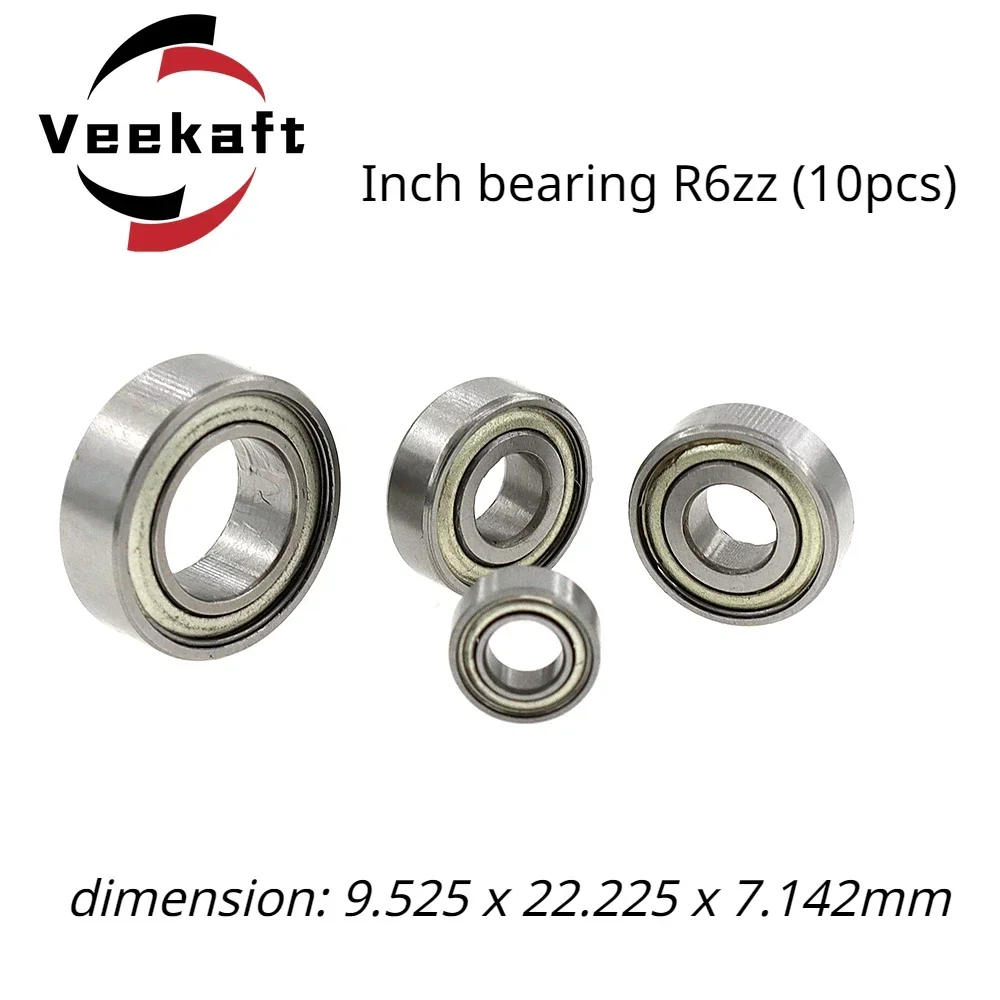 

Veekaft Inch Bearing Miniature Mini Bearing R6zz 10pcs. Sixe: 9.525mmx22.225mmx7.142mm CNC Special Purpose