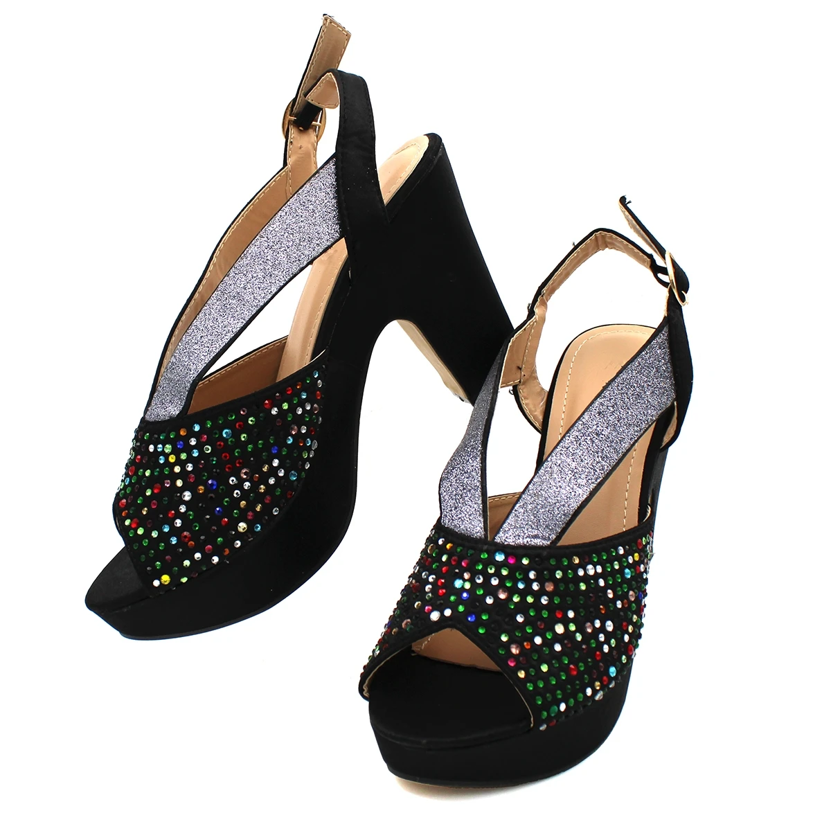 

Black New Fashion Italian Design Pumps for Women Nigerian Shoes for Royal Wedding Party Luxery Sandals