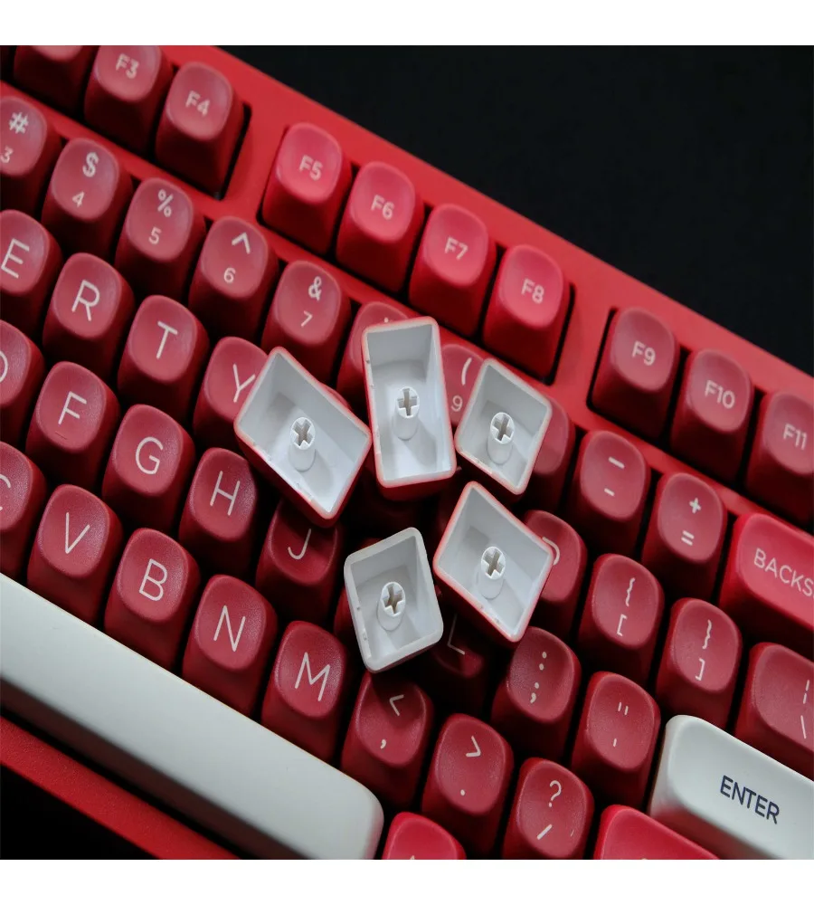 Keycap personality sublimation process suitable for a variety of mechanical keyboards red keycap 126 keys PBT material MOA