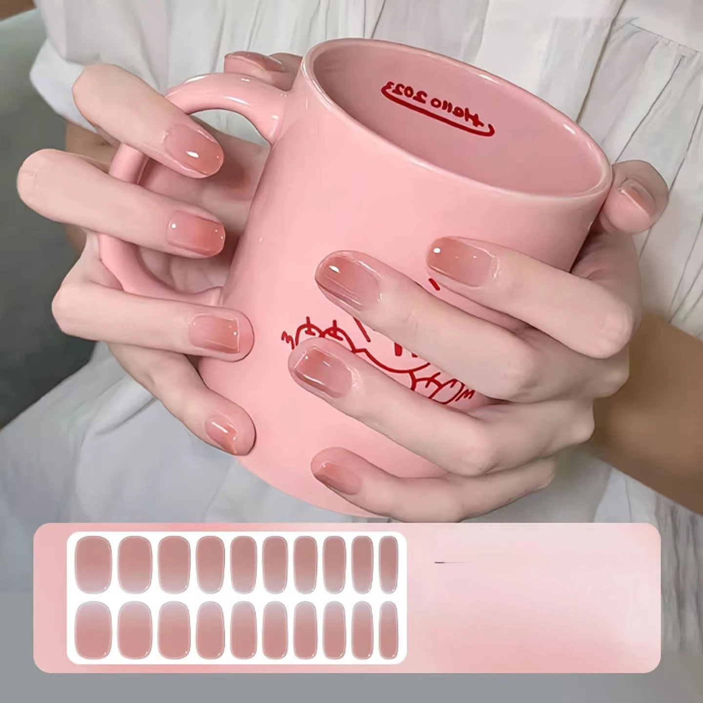 

16/20 шт. полуотвержденных наклеек для ногтей с градиентным цветом, самоклеящиеся, полное покрытие, для маникюра, требуют УФ-лампы, накладные ногти, DIY маникюр