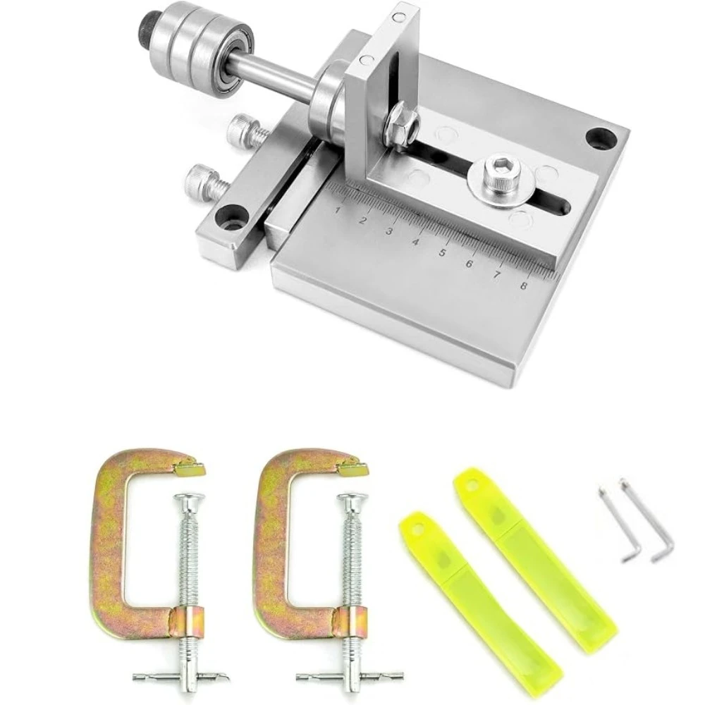 Leather Strip Cutting Machine Leather Strap Cutter 60MM Leather Belt Cutting Machine with G-Clamps 20 Blades and 2 Wrenches