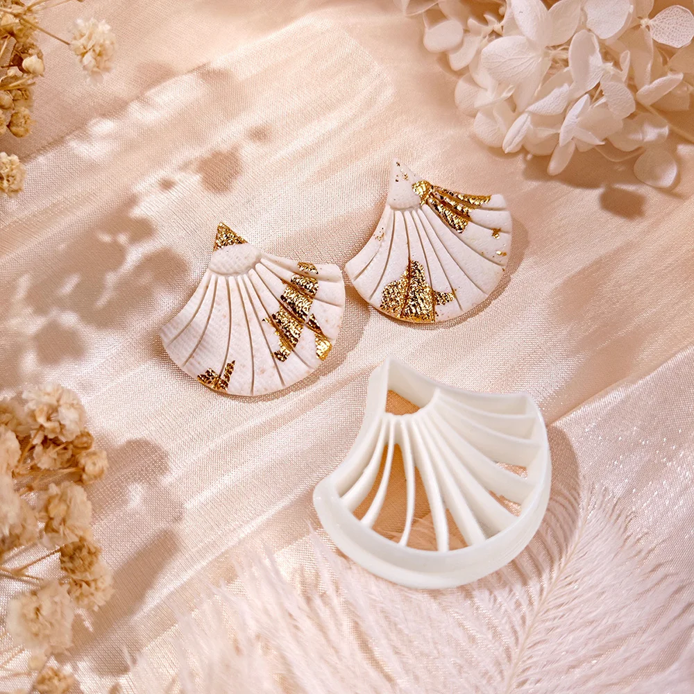 هندسية/القطاع/خط منحني بوليمر كلاي القواطع البلاستيك الطين القرط القاطع DIY بها بنفسك قالب مجوهرات القرط صنع الملحقات