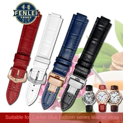 Genuine leather Watch Strap 14.8 16.8mm 18.11mm 20.12mm women's For Cartier blue balloon series Port Watch band male accessories