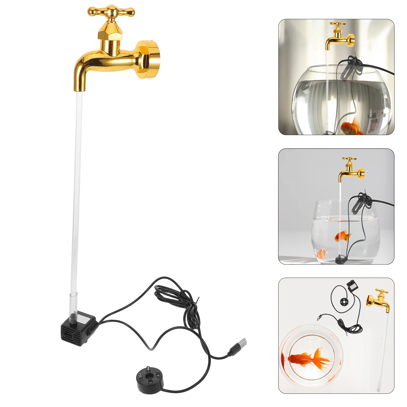 

Hanging Faucet Ornaments Fountain Invisible Water Pump Desktop Flowing Spout Floating Outdoor Fountains Plastic