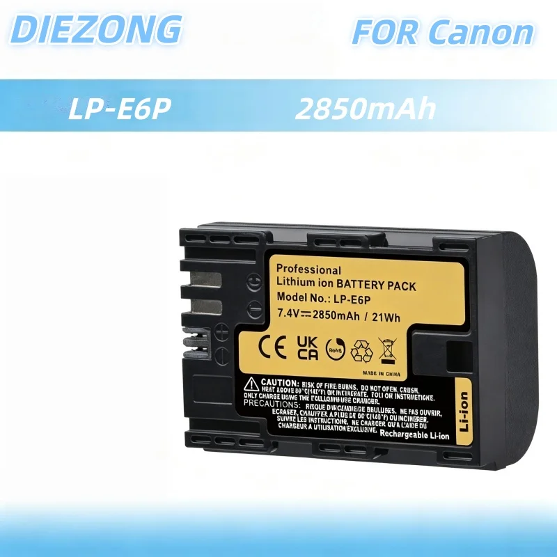 LP-E6P Battery 2850mAh Full Decoded Bateria For Canon EOS R5 Mark II R5 R6 R6  R7 5D 6D 7D 80D 90D Camera Rechargeable Battery