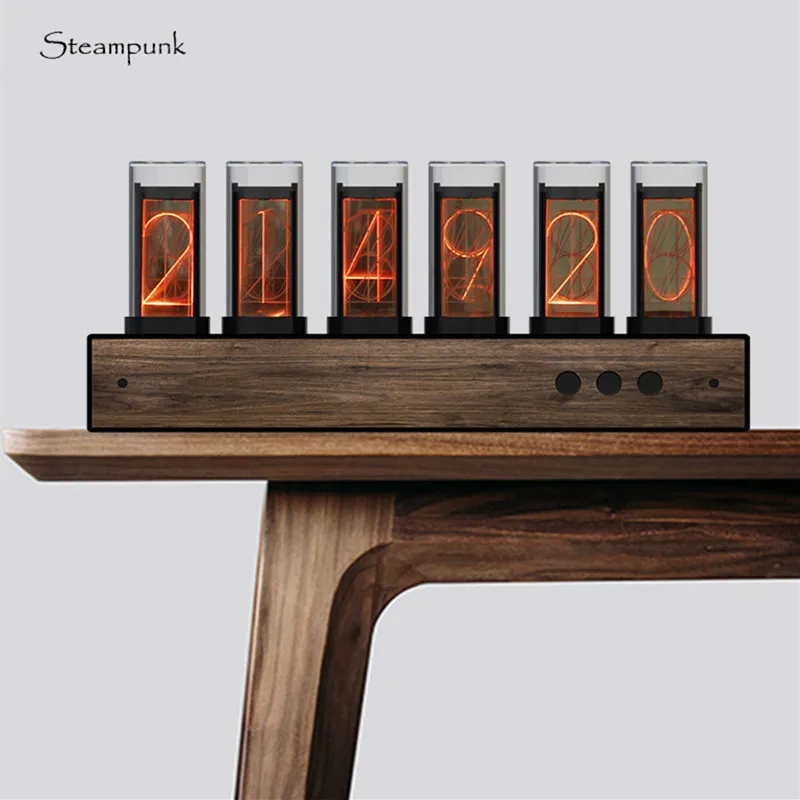 Table Desk Decor Tube Nixie Clock Creative Steampunk Modern Most Beautiful Exquisite Electronic Glow Nixie Tube Clock