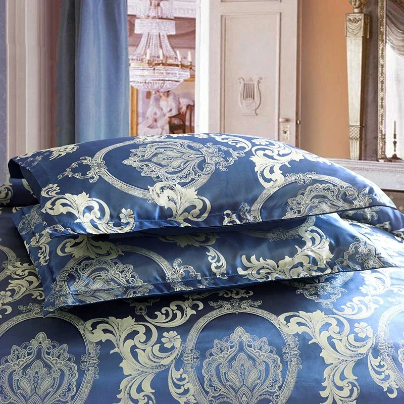 

Luxury Bedroom Comforter Duvet Cover Jacquard Bed Sheet Set Linen for Home 220x240 Bedspread Euro Double Pillow Case Textile