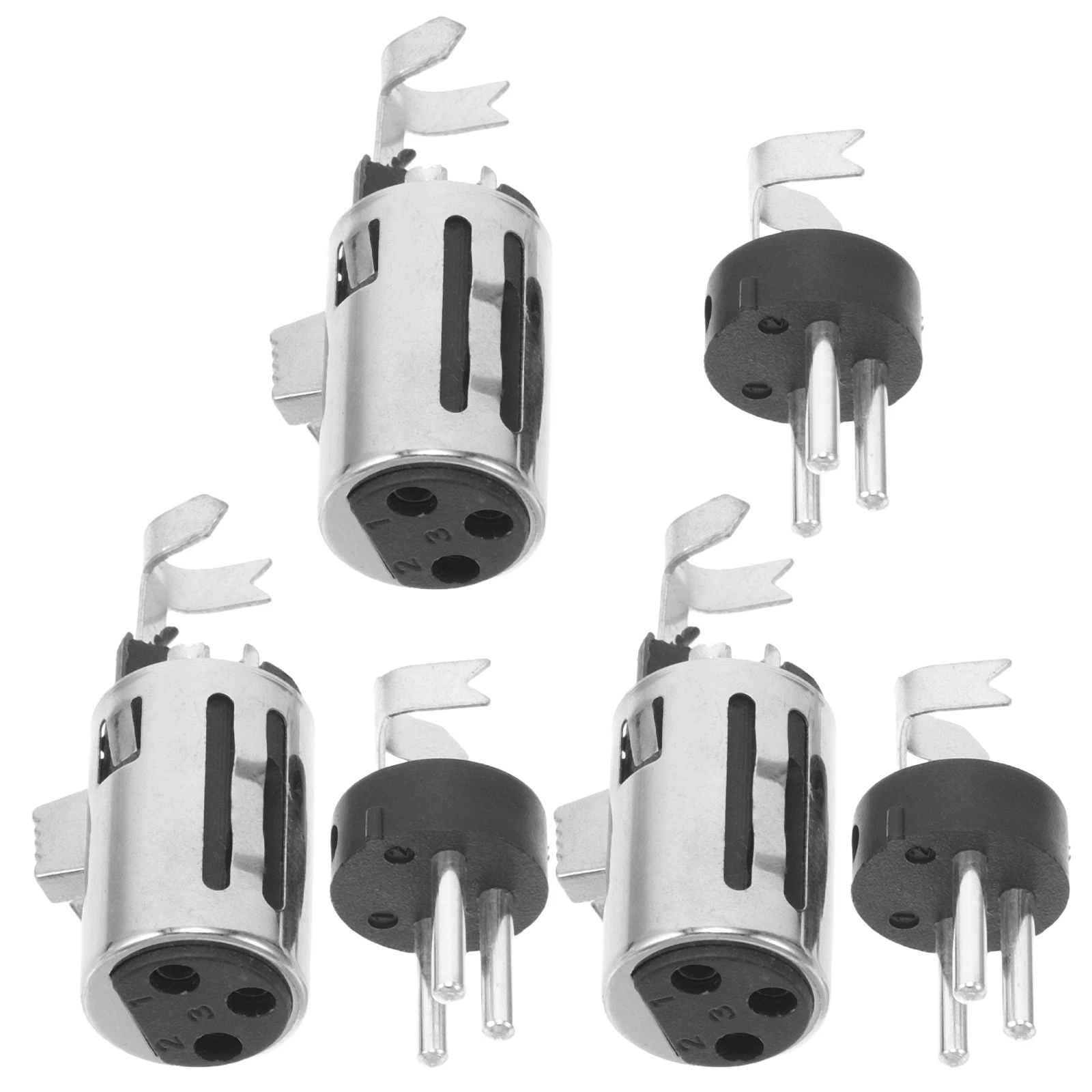 

6 Pcs Microphone Accessory Connector Xlr Adapter for Audio Interfaces Male Female Metal 3 Pin Gender Changer Equipment