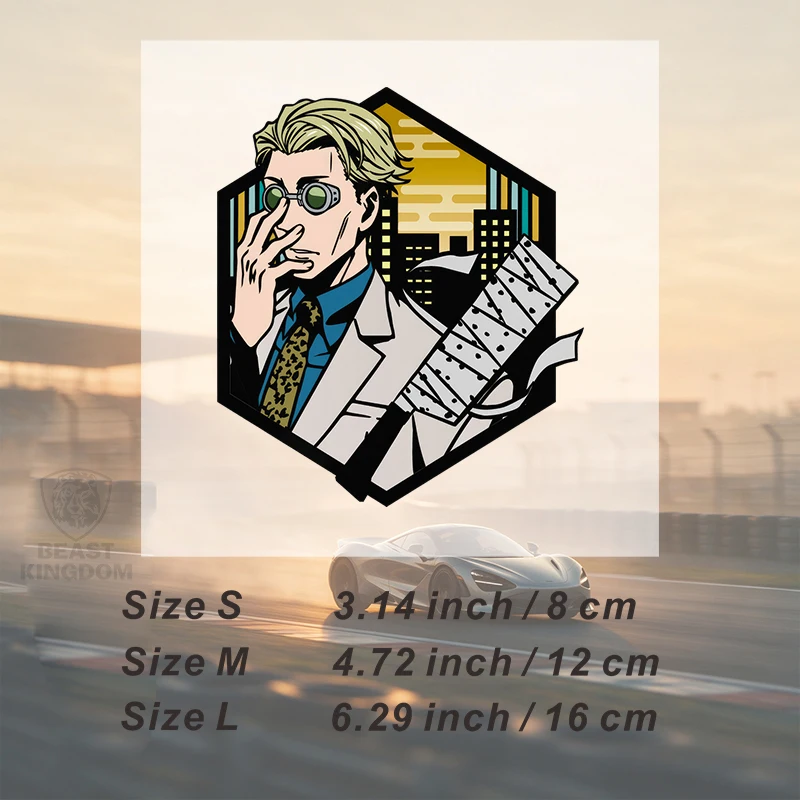 Car Stickers Hexagon Anime Man Vinyl Decal Waterproof Die Cut Removable for Windshield Garage Auto Decor