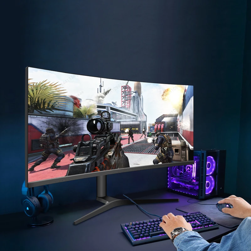 34inch Gaming Monitor 4k LG-Nano-IPS Curved 1900R 3440*1440 165hz 144HZ Monitor DH-MI DP Interface for Computer