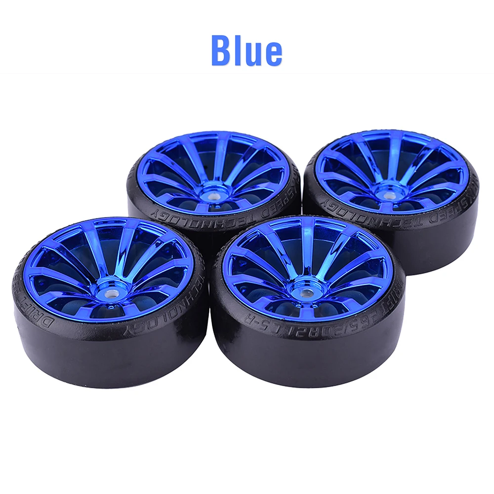 4PCS Hard Pattern Tyre Drift Tires Wheels 12mm Hex for HPI HSP 1:10 RC On Road Racing Car