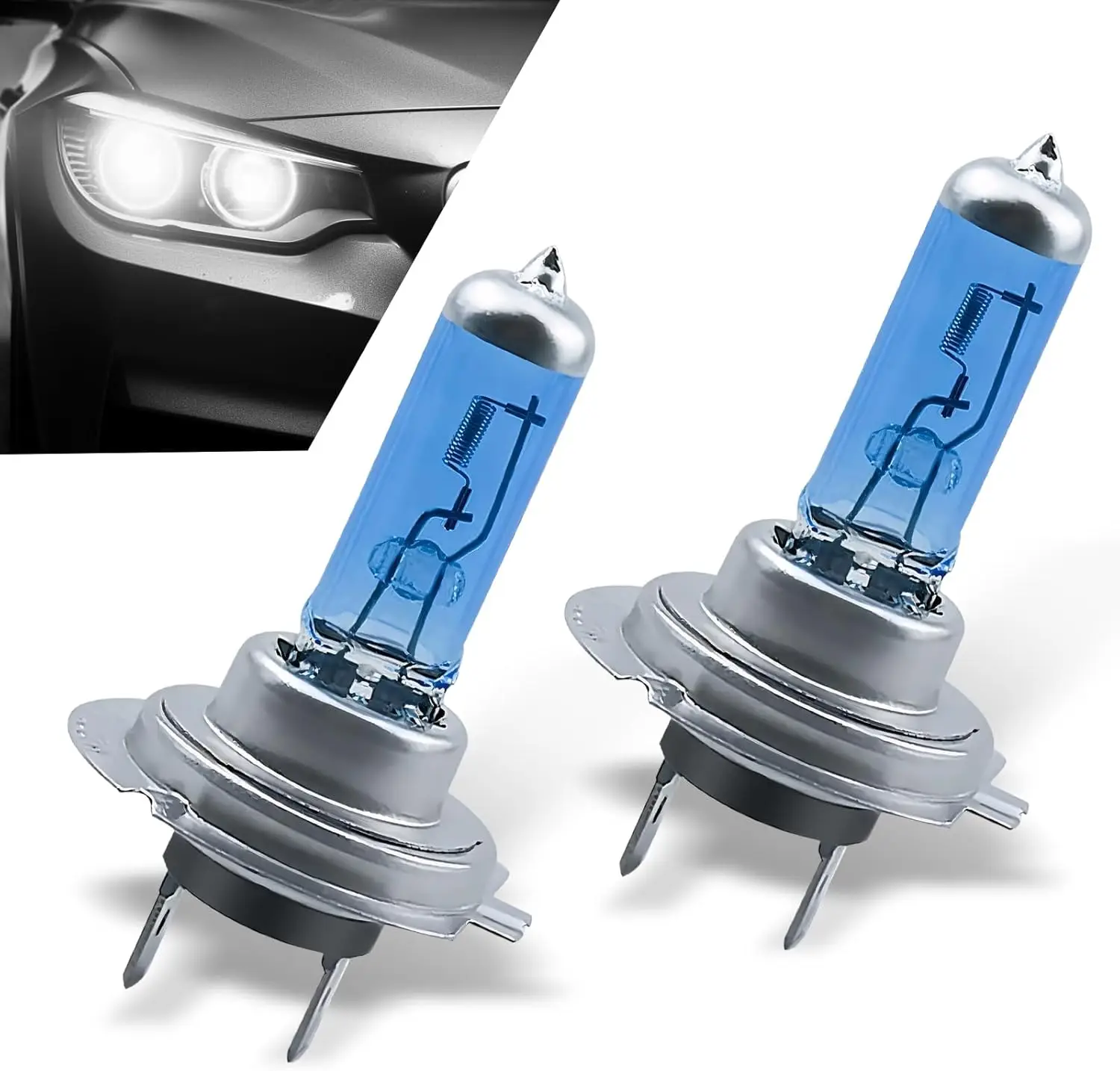 

2 PCS H7 Car Halogen Bulb, 12V 100W Super White Light Low Beam, All-in-one Waterproof Vibration-proof Plug-and-play Fog Light Il