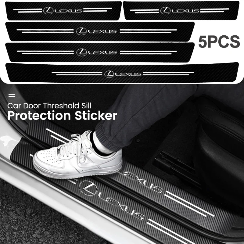 Carbon fiber patterned car interior threshold stickers For Lexus ES350 LS460 GS NX RX GX460 Fsport GX RX450h IS350 IS200 UX250h