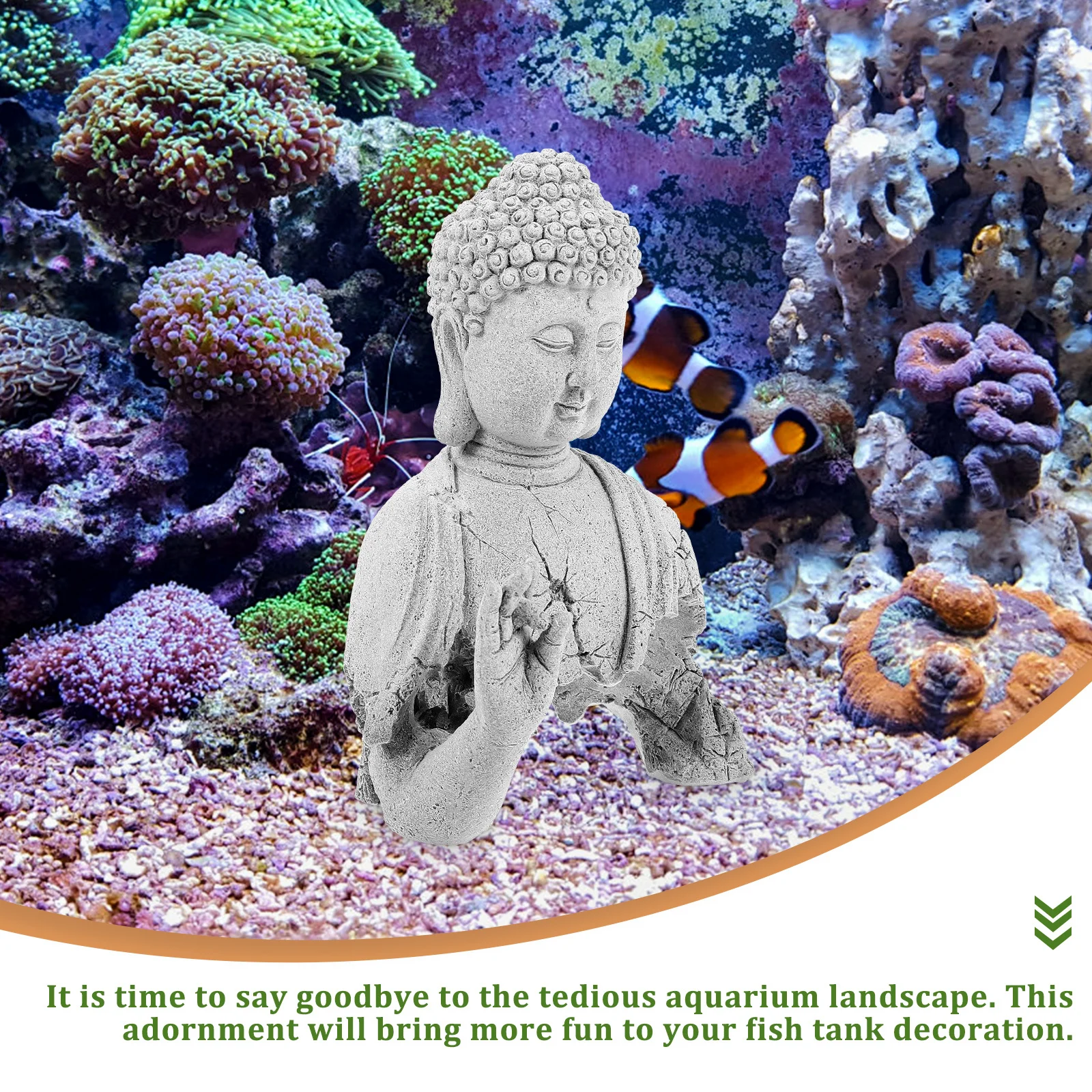 

Fish Tank Buddha Statue Unique Ancient Buddhism Sculpture Aquarium Decoration Decorative Buddha Ornament Creative Home Fish Tank