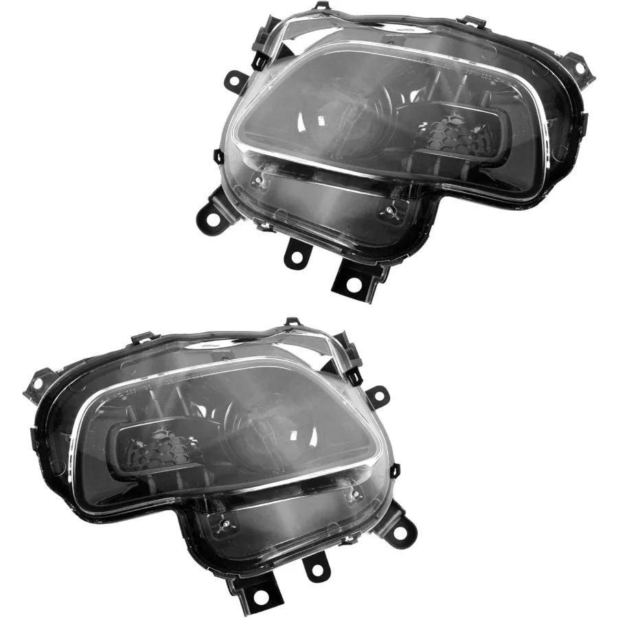 

2 Piece Headlight Assembly Set Driver & Passenger Side Compatible with Jeep Cherokee 2014-2018 CH2502249 CH2503249 68102846AE 68