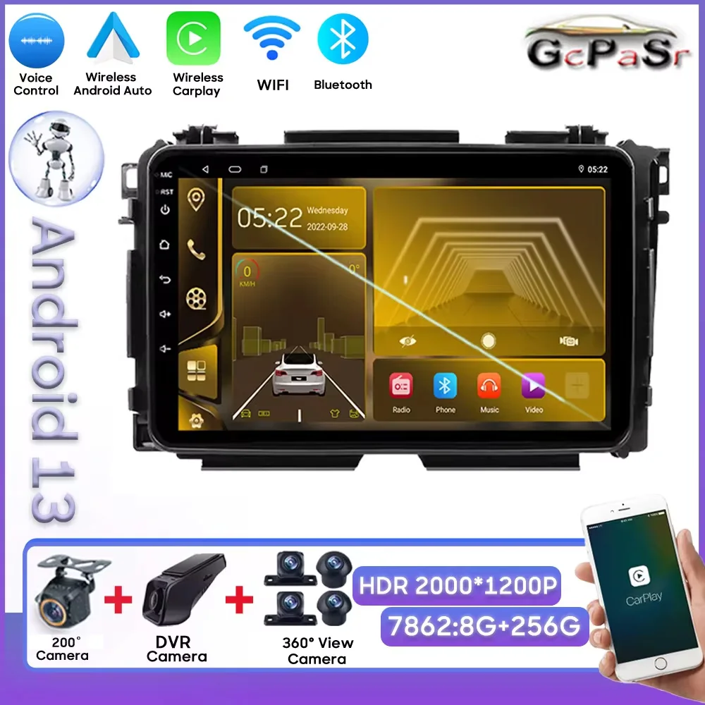 

Android For Honda Vezel HR-V 2015-2017 Car Radio Player Stereo Head Unit Rear Camera Android Auto Intelligent System Bluetooth