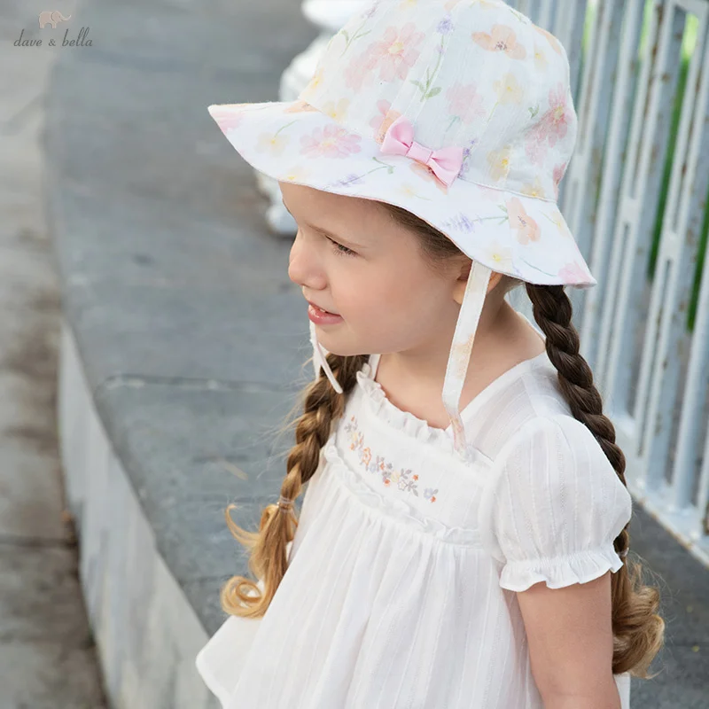 Dave Bella Kids Hat Outdoor Breathable Summer New Fashion Print Sunshade Hat Sweet Cute Girls Baby Fisherman's Hat DB2252936