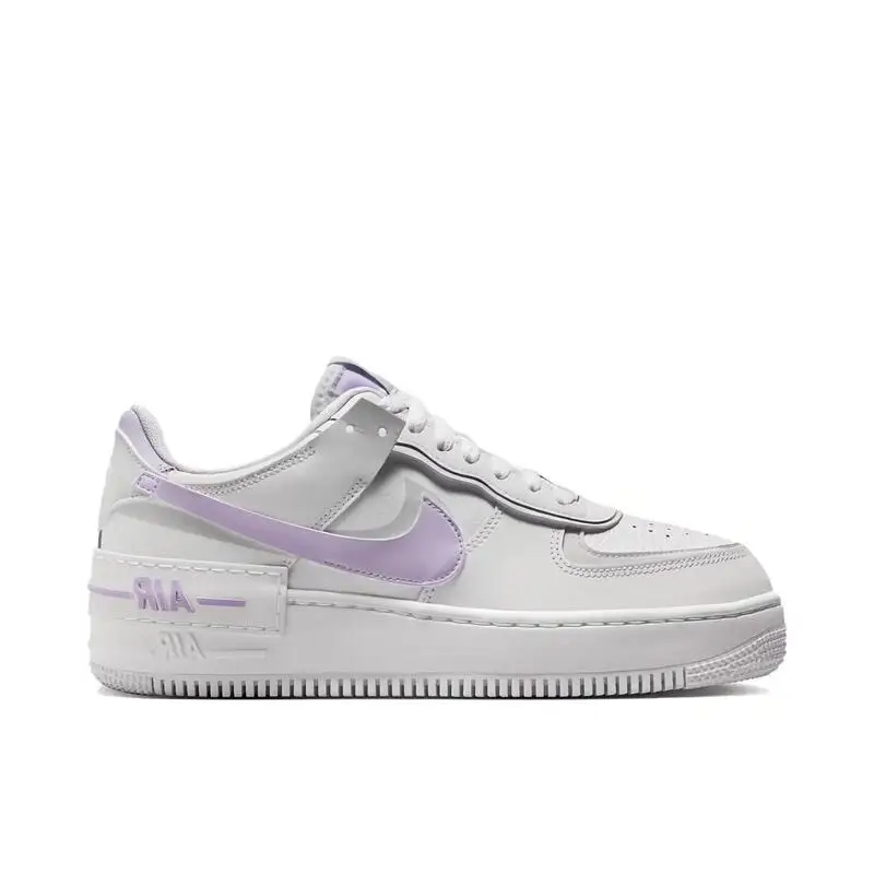 Nike Air Force 1 Shadow Low Cut Board Shoes Are Casual, Durable, Comfortable, Simple, Versatile, Women's White and Purple