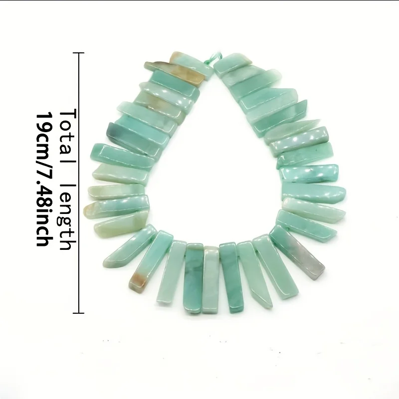 7.48-inch Rose Quartz Green Aventurine Tiger Eye Natural Stone Irregular Flat Strip with Horizontal Hole Jewelry Accessories