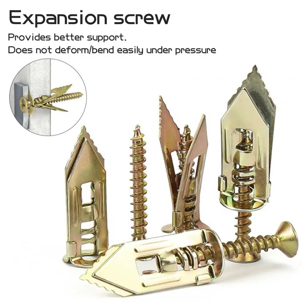 Expansion Screw Drywall Anchors Kit Rustproof Drywall Anchors Versatile Carbon Steel Hollow Wall Anchors Tapping Screws