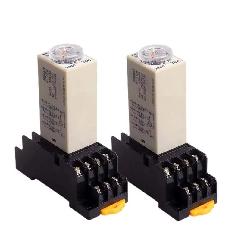 1Pc H3Y-4 AC110V 220V Power on Time Delay Relay Timer Switch 1S/5S/10S/30S/60S/5M/10M/30M/60M Delay Rotary Knob